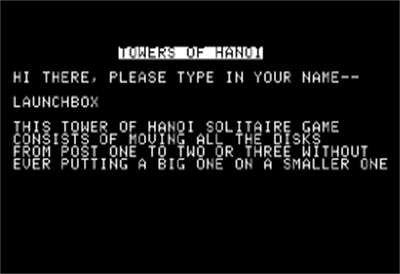 Towers of Hanoi - Screenshot - Game Title (null) - 280x192