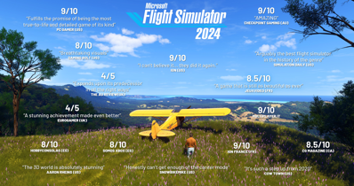 Microsoft Flight Simulator 2024: Aviator Edition - Advertisement Flyer - Front (World) - 3840x2025
