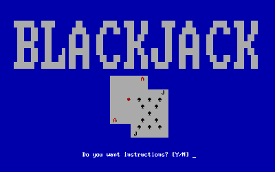 Blackjack (1987) - Screenshot - Game Title (null) - 640x400