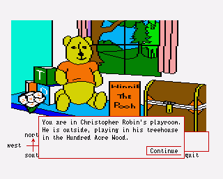 Illustration of Winnie the Pooh in the Hundred Acre Wood