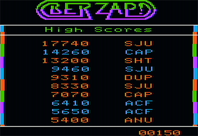 Berzap! - Screenshot - High Scores (null) - 560x384
