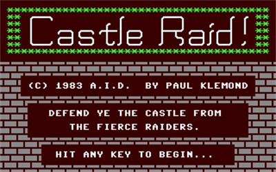 Castle Raid! - Screenshot - Game Title (null) - 320x200