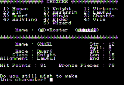 Bronze Dragon: Conquest of Infinity - Screenshot - Game Select (null) - 560x384