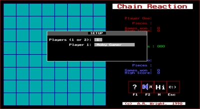 Chain Reaction (1990)  - Screenshot - Game Select (null) - 640x350