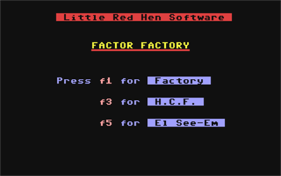 Factor Factory - Screenshot - Game Select (null) - 320x200