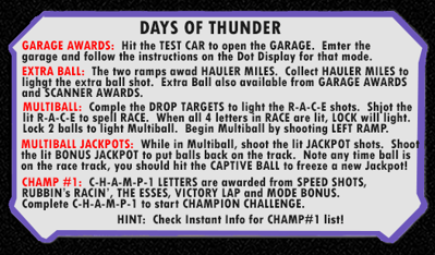 Days of Thunder - Arcade - Controls Information (null) - 525x308