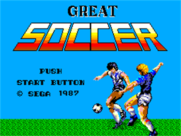 Great Soccer: The Mega Cartridge - Screenshot - Game Title (North America) - 256x192