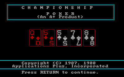 Championship Poker - Screenshot - Game Title (null) - 320x200