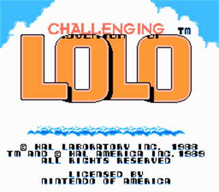 Challenging Lolo - Screenshot - Game Title (null) - 256x224