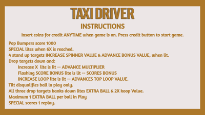 Taxi Driver - Arcade - Controls Information (null) - 1920x1080