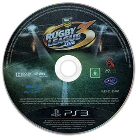 Rugby League Live 3 - Disc (Germany) - 1440x1440