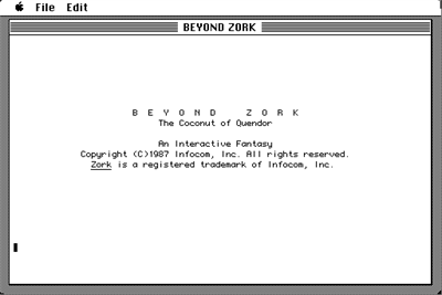 Beyond Zork - Screenshot - Game Title (United States) - 512x342