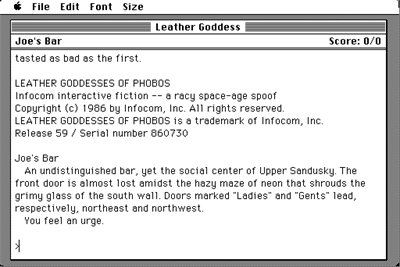 Leather Goddesses of Phobos - Screenshot - Game Title (null) - 512x342