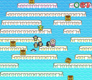 KONAE's Penguin Family Frenzy - Screenshot - Gameplay (World) - 256x224