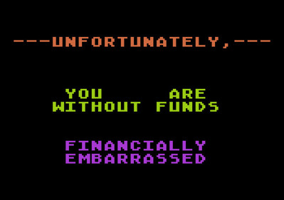 Acey Ducey Game - Screenshot - Game Over (null) - 700x493