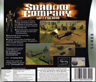 Shadow Company: Left for Dead - Box - Back (United Kingdom) - 937x800