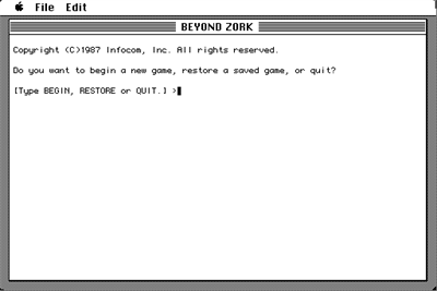 Beyond Zork - Screenshot - Game Select (United States) - 512x342