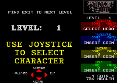 Gauntlet II - Screenshot - Game Select (null) - 336x240