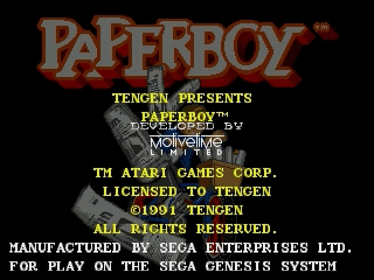 Paperboy - Screenshot - Game Title (null) - 640x480