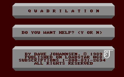 Quadrilation - Screenshot - Game Title (North America) - 320x200