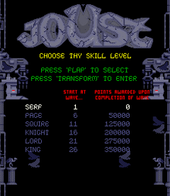 Joust 2: Survival of the Fittest - Screenshot - Game Select (null) - 240x276