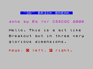 "3D" Brick Break - Screenshot - Game Title (null) - 512x384