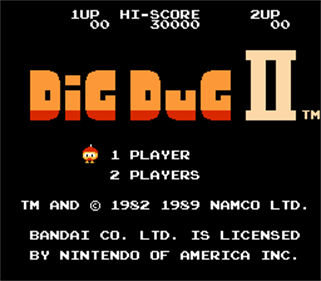 Dig Dug II: Stage Select Hack - Screenshot - Game Title (null) - 256x224