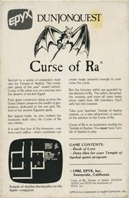 Temple of Apshai: Curse of Ra - Box - Back (North America) - 458x700