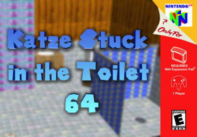 Katze Stuck in the Toilet 64 - Fanart - Box - Front (North America) - 320x223