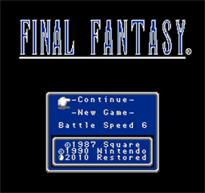Final Fantasy Restored - Screenshot - Game Title (World) - 256x240