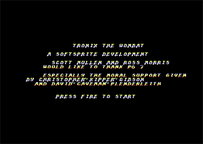 Tronix the Wombat - Screenshot - Game Title (null) - 384x272