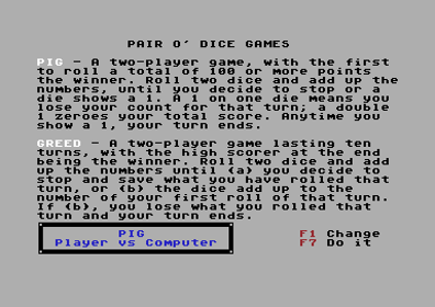 Pair o' Dice Games - Screenshot - Game Select (North America) - 384x272