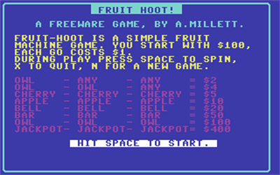 Fruit Hoot! - Screenshot - Game Title (null) - 320x200
