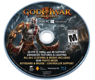 God of War III Remastered - Fanart - Disc (North America) - 737x625