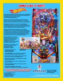 Hot Wheels (American Pinball) - Advertisement Flyer - Back (null) - 850x1087