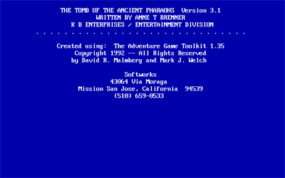 The Tomb of the Ancient Pharaohs - Screenshot - Game Title (null) - 640x400