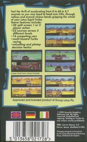 Lotus Esprit Turbo Challenge - Box - Back (Europe) - 800x1296