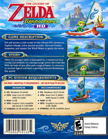 The Legend of Zelda: The Wind Waker HD - Fanart - Box - Back (North America) - 729x937