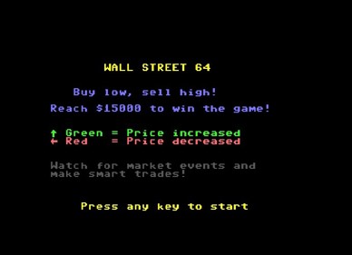 Wall Street 64 - Screenshot - Game Title (null) - 691x500