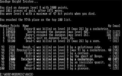 Hack - Screenshot - High Scores (null) - 640x400