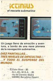 Ictinius: El Rescate Submarino - Box - Back (Spain) - 618x929