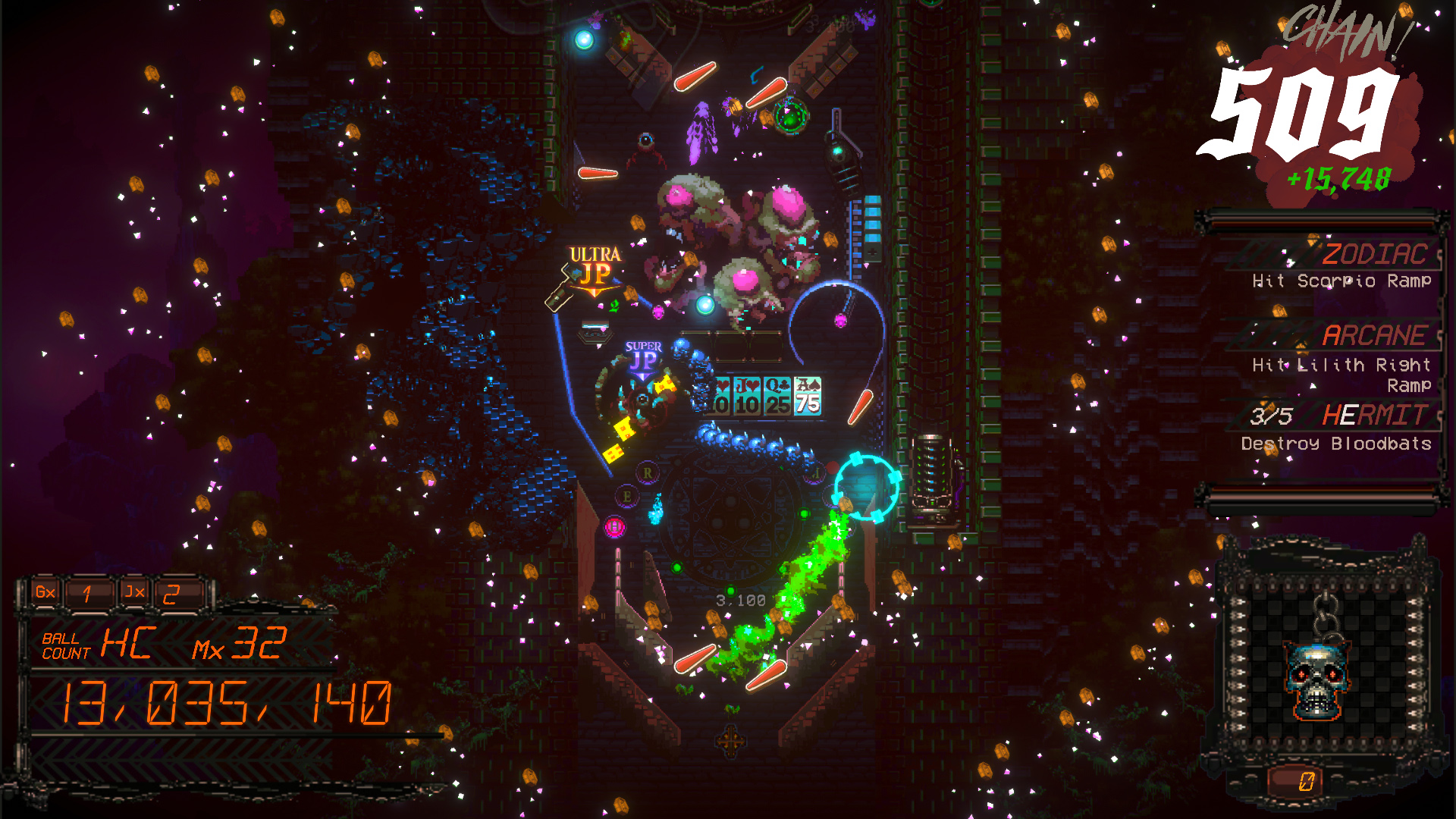 Illustration of Demon's Tilt: Occult Pinball Action