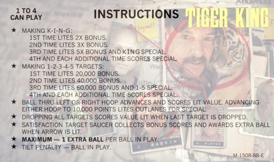 Tiger King - Arcade - Controls Information (null) - 1303x769
