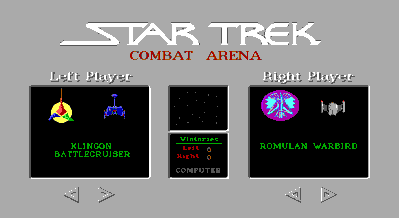 Star Trek: Combat Arena - Screenshot - Game Select (null) - 640x350