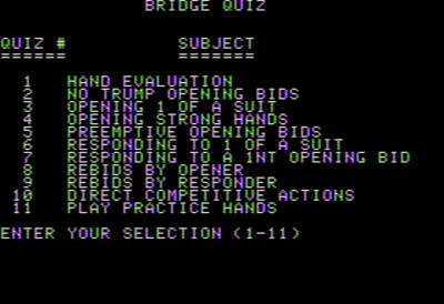 Charles Goren: Learning Bridge Made Easy - Screenshot - Game Select (null) - 560x384