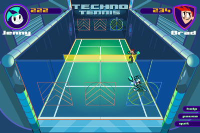 My Life as a Teenage Robot: Techno Tennis - Screenshot - Gameplay (United States) - 598x399