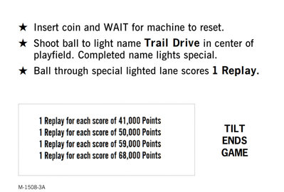 Trail Drive - Arcade - Controls Information (null) - 1047x709