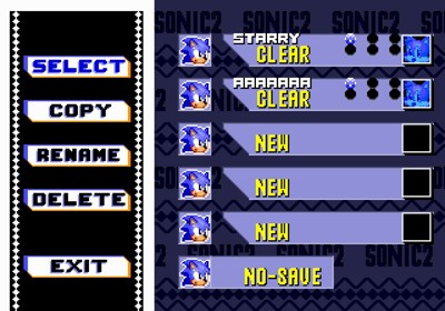 Sonic the Hedgehog 2: Gear Shift - Screenshot - Game Select (null) - 960x672