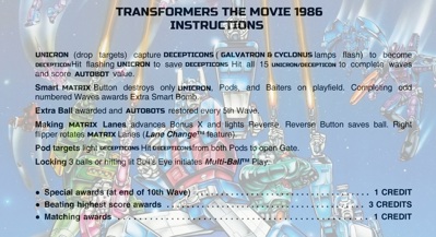 Transformers: The Movie 1986 - Arcade - Controls Information (null) - 1779x968