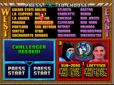 NBA Jam Tournament Edition: Double Z Mod - Screenshot - Game Select (null) - 320x240